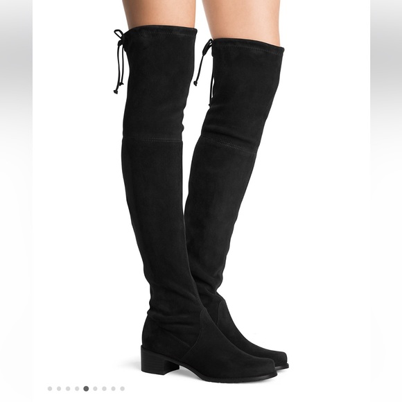 Stuart Weitzman Midland Over the Knee Black Suede Boots - Picture 1 of 7